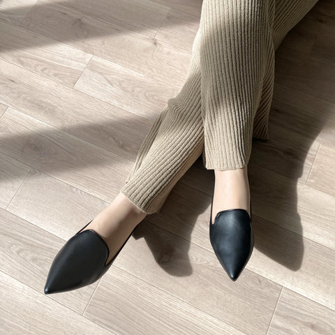 ラストワン5%OFF:2025SSBI:オペラ デザイン フラットシューズ(4772)ブラック/mamian(マミアン)