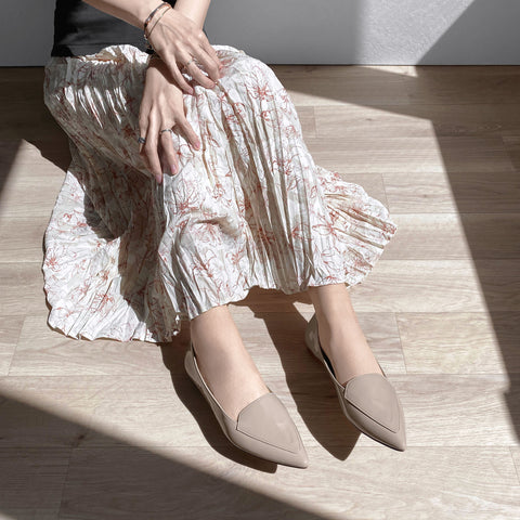 10%OFF:晴雨兼用/オペラ フラットシューズ(4783)グレージュE/mamian(マミアン)