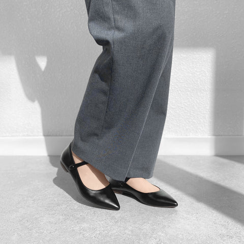 30%OFF:2025SS:メリージェーン ストラップ フラットシューズ(4802)ブラック/mamian(マミアン)