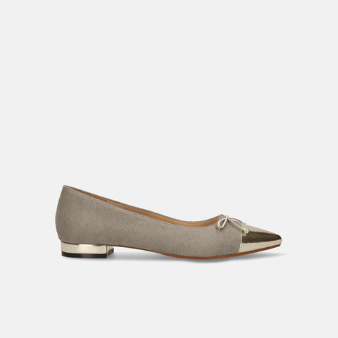 15%OFF:メタリックトゥ バレエシューズ(m17025)グレージュS/C/mamian(マミアン)