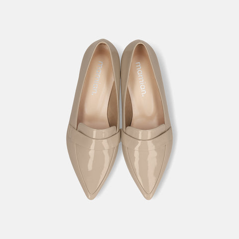 ラストワン晴雨兼用/ローファー フラットシューズ(m17039)ベージュE/mamian(マミアン)