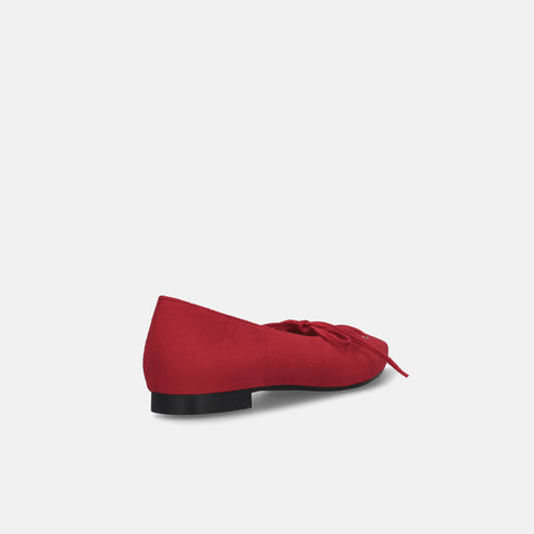 2025AW:レースアップデザイン フラットシューズ(m17060)レッドS/mamian(マミアン)