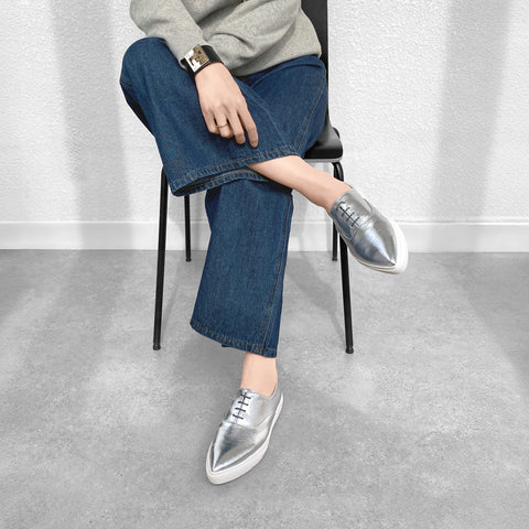 10%OFF:2025SS:オックスフォード スニーカー(m1002)シルバー/mamian(マミアン)