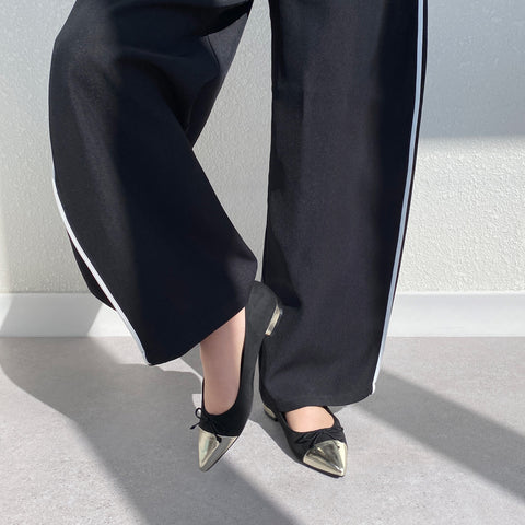 15%OFF:メタリックトゥ バレエシューズ(m17025)ブラックS/C/mamian(マミアン)