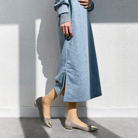 15%OFF:メタリックトゥ バレエシューズ(m17025)グレージュS/C/mamian(マミアン)