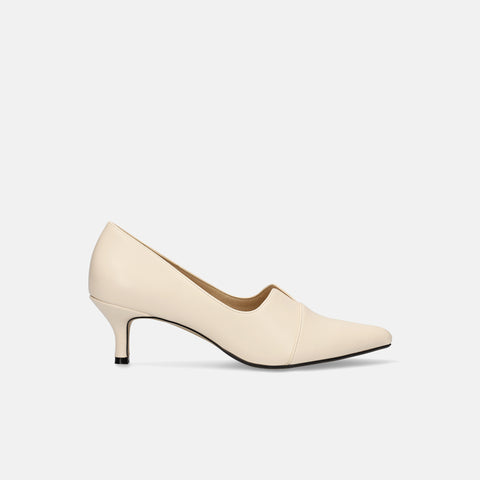 30%OFF:SSBI:ポインテッドトゥ 切替 パンプス(5154)アイボリー/mamian(マミアン)