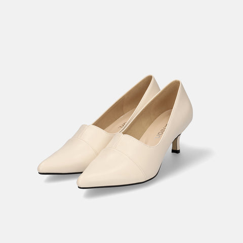 30%OFF:SSBI:ポインテッドトゥ 切替 パンプス(5154)アイボリー/mamian(マミアン)