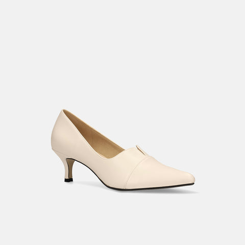 30%OFF:SSBI:ポインテッドトゥ 切替 パンプス(5154)アイボリー/mamian(マミアン)