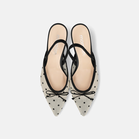 30%OFF:2025SS:チュールデザイン バックストラップ パンプス(m45005)ベージュTU/mamian(マミアン)