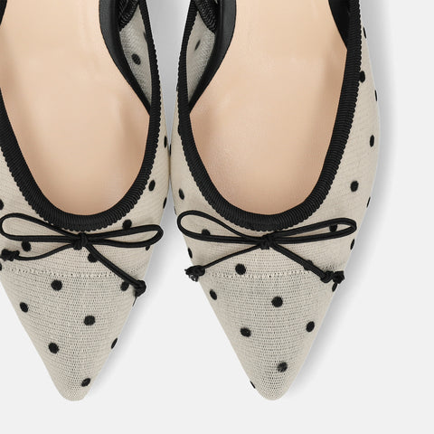 30%OFF:2025SS:チュールデザイン バックストラップ パンプス(m45005)ベージュTU/mamian(マミアン)