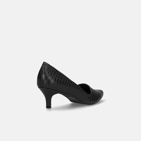 2025AW:サイドコンシャス デザイン パンプス(m45007)ブラックリザード/mamian(マミアン)