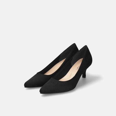予約:2025AW:ポインテッドトゥ スエードパンプス(m55225)ブラックS/mamian(マミアン)