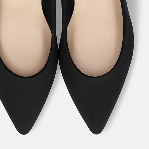 予約:2025AW:ポインテッドトゥ スエードパンプス(m55225)ブラックS/mamian(マミアン)