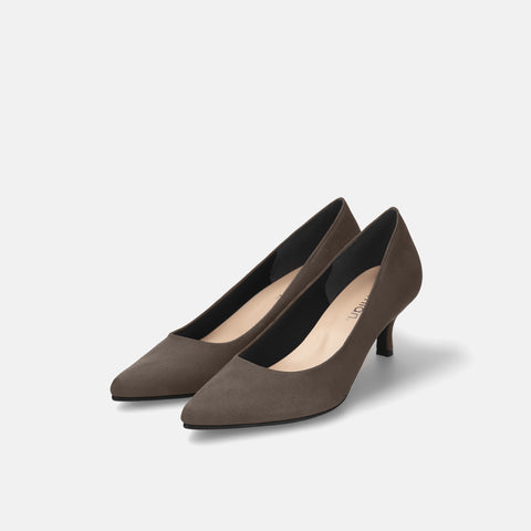 予約:2025AW:ポインテッドトゥ スエードパンプス(m55225)トープグレージュS/mamian(マミアン)