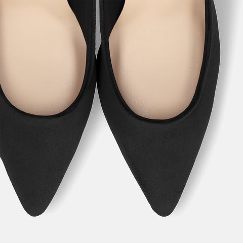 予約:2025AW:ポインテッドトゥ スエードパンプス(S7610)ブラックS/mamian(マミアン)