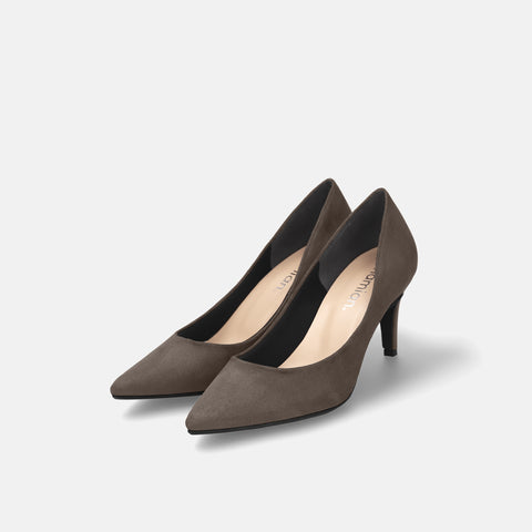 予約:2025AW:ポインテッドトゥ スエードパンプス(S7610)トープグレージュS/mamian(マミアン)