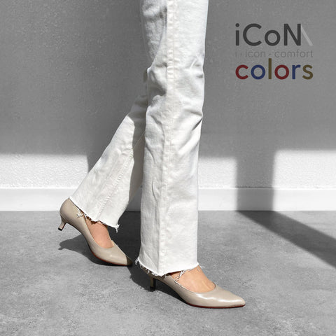 2024AW：iCoN COLORS：ポインテッドトゥ スムース パンプス（C57173）グレージュ/mamian（マミアン）