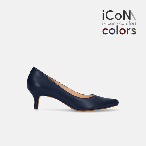 2024AW：iCoN COLORS：ポインテッドトゥ スムース パンプス（C57173）ネイビー/mamian（マミアン）