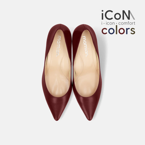 ラストワン2024AW：iCoN COLORS：ポインテッドトゥ スムース パンプス（C76533）ワイン/mamian（マミアン）