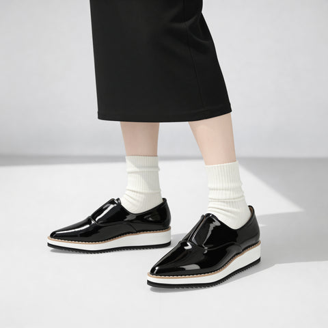 予約：2026SS：厚底ドレスシューズ（4774）ブラックE