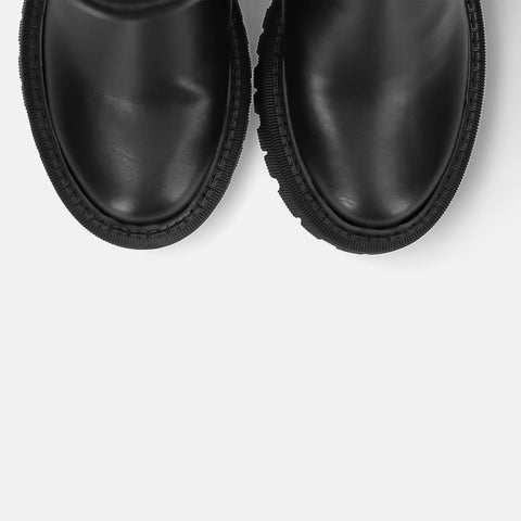 予約：2025AW：ラウンドトゥ ロングブーツ（m100013）ブラック