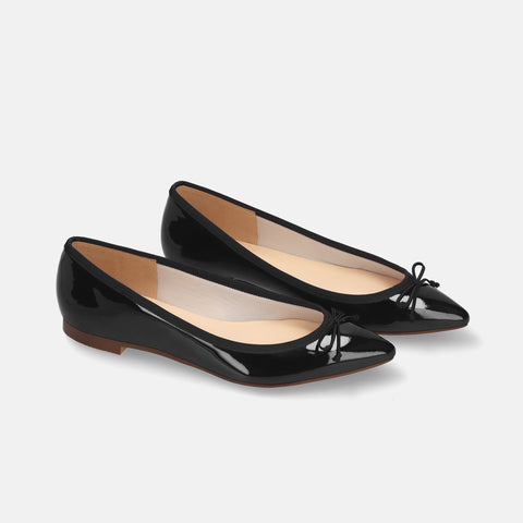 2026SSBI：ポインテッドトゥ フラット バレエシューズ（1333）ブラックE/mamian（マミアン）