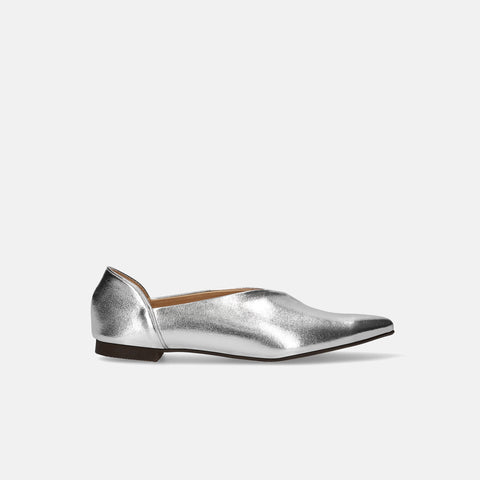 Out of stock 2024SSBI: Pointed toe flat babouche (137) Silver