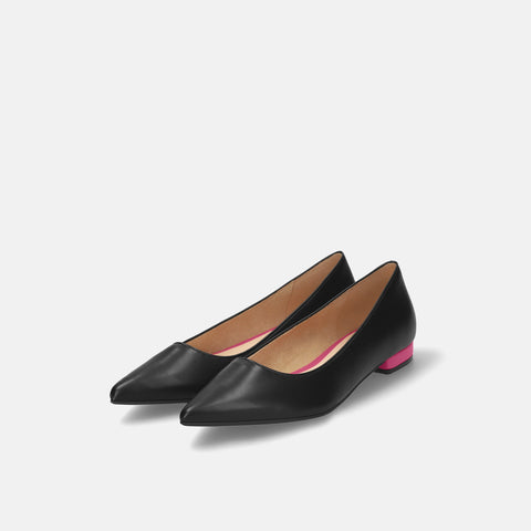 予約：2026SS：アクセントヒール フラットシューズ（4797）ブラック