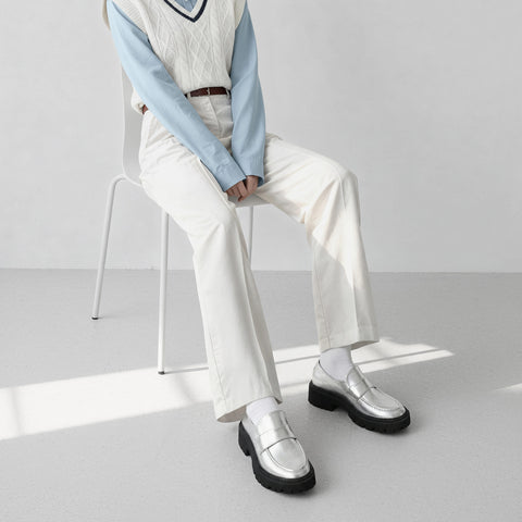 予約：トラックソール ローファー（m100014）シルバー