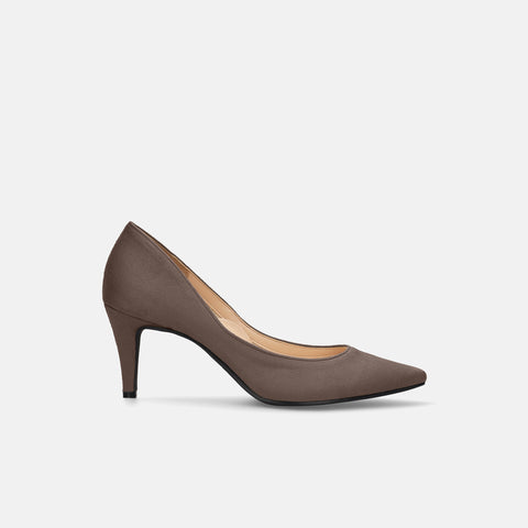 2026AW：iCoN COLORS：ポインテッドトゥ スエード パンプス（C76532）グレージュS/mamian（マミアン）