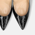 2025AW：iCoN COLORS：ポインテッドトゥ クロコ型押し パンプス（C76534）ブラックCR/mamian（マミアン）