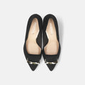 2025AW：バックルリボン付き アーモンドトゥ パンプス（lt7001）ブラックS/mamian（マミアン）