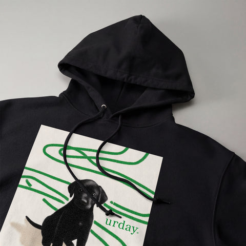 予約：urday【cat】アートワークスウェットプルパーカ（u-a-spk-0001-05）ブラック