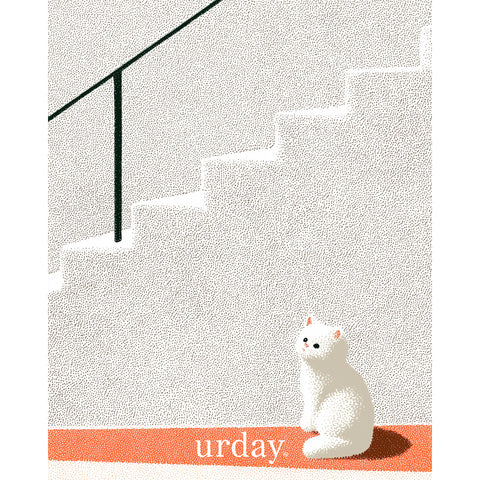 予約：urday【cat】アートワークスウェットシャツ（u-a-sw-0001-05）ホワイト